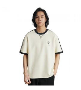 2024 Ricamate A Righe T-Shirt Sciolto Girocollo Tempo Libero Uomini - SE87004