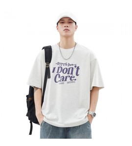 2024 Cotone T-Shirt Stampate Tempo Libero Girocollo Sciolto Uomini - XZ6276