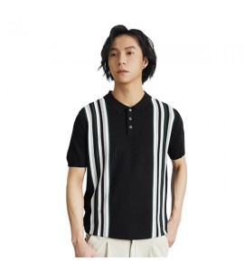 2024 Semplice A Righe Polo Tempo Libero Con Colletto Risvoltato Uomini - SF6126