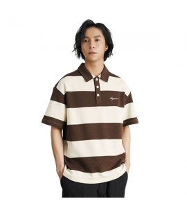 2024 A Righe Polo Sciolto Tempo Libero Con Colletto Risvoltato - NDP7017