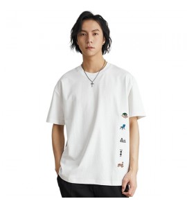 2024 Retro T-Shirt Sciolto Ricamate Girocollo Tempo Libero Uomini - AG8653