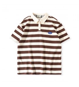 2024 A Righe Polo Sciolto Con Colletto Risvoltato Cotone Uomini - ZW7082