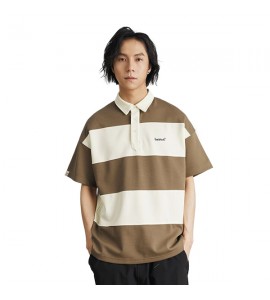 2024 Cotone Polo Sciolto A Righe Con Colletto Risvoltato Uomini - NDP7015