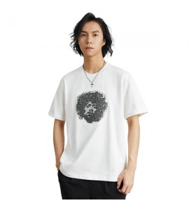 2024 Cotone T-Shirt Retro Sciolto Ricamo Girocollo Tempo Libero Uomini - FT1585