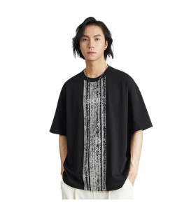 2024 Ricamo Stampate T-Shirt Cotone Sciolto Retro Girocollo Uomini - XB7146