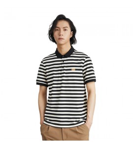 2024 Tempo Libero Ricamo Polo A Righe Con Colletto Risvoltato Uomini - ZJC9800