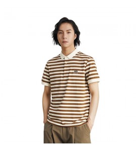 2024 Tempo Libero Ricamo Polo A Righe Con Colletto Risvoltato Uomini - ZJC9800