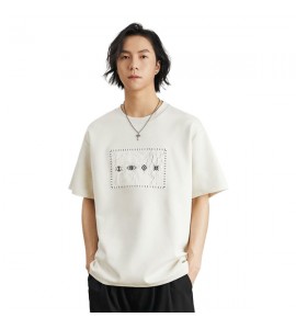 2024 Style Chinois T-Shirt Sciolto Ricamo Girocollo empo Libero Uomini - ZW0537