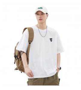 2024 T-Shirt Cotone Tempo Libero Sciolto Girocollo Uomini - XZ6210