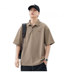 2024 Polo Ricamo Semplice Con Colletto Risvoltato Sciolto Uomini - XZ6279