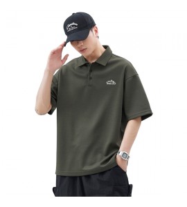 2024 Cotone Polo Ricamo Sciolto Con Colletto Risvoltato Tempo Libero Uomini - Z6278