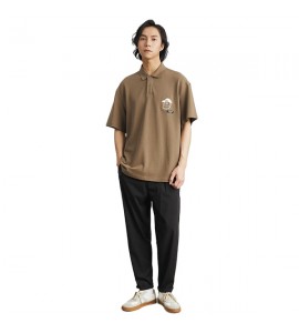 2024 Stampate Polo Sciolto Tempo Libero Con Colletto Risvoltato Uomini - XB7203