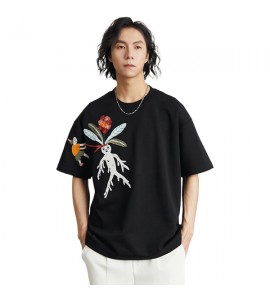 2024 Ricamo T-Shirt Moda Sciolto Tempo Libero Girocollo Uomini - FC9212