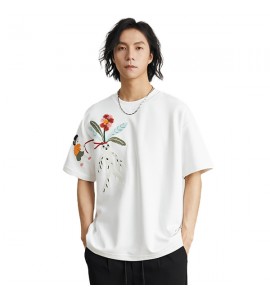 2024 Ricamo T-Shirt Moda Sciolto Tempo Libero Girocollo Uomini - FC9212