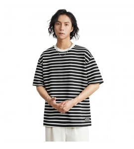 2024 T-Shirt A Righe Girocollo Sciolto Tempo Libero Moda Uomini - FT621