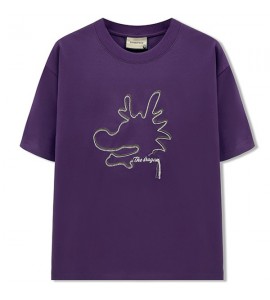 2024 Ricamo T-Shirt Girocollo Sciolto Tempo Libero Moda Uomini - ZW0599