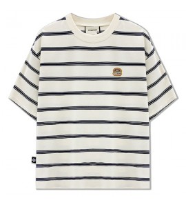 2024 Ricamo A Righe T-Shirt Sciolto Girocollo Tempo Libero Uomini - ZW0516