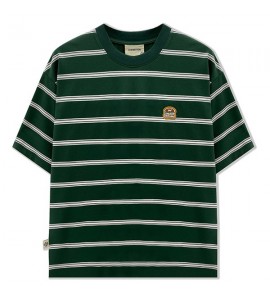 2024 Ricamo A Righe T-Shirt Sciolto Girocollo Tempo Libero Uomini - ZW0516