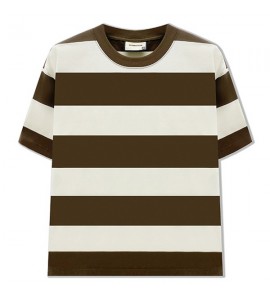 2024 Cotone A Righe T-Shirt Sciolto Girocollo Tempo Libero Uomini - ZW0593