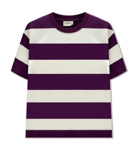 2024 Cotone A Righe T-Shirt Sciolto Girocollo Tempo Libero Uomini - ZW0593