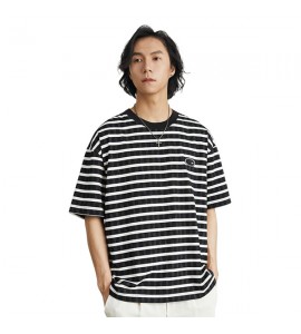 2024 A Righe Girocollo T-Shirt Sottile e Leggero Sciolto Tempo Libero Uomini - XB7157