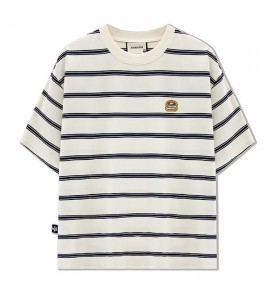 2024 A Righe T-Shirt Ricamo Tempo Libero Sciolto Girocollo Uomini - ZW0516-1