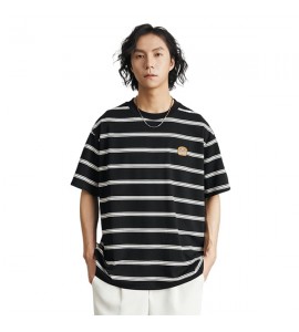 2024 A Righe T-Shirt Ricamo Tempo Libero Sciolto Girocollo Uomini - ZW0516-1