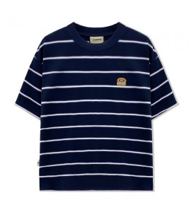 2024 A Righe T-Shirt Ricamo Tempo Libero Sciolto Girocollo Uomini - ZW0516-1