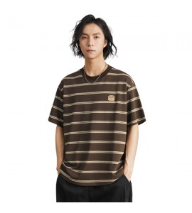 2024 A Righe T-Shirt Ricamo Tempo Libero Sciolto Girocollo Uomini - ZW0516-1