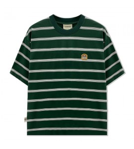 2024 A Righe T-Shirt Ricamo Tempo Libero Sciolto Girocollo Uomini - ZW0516-1