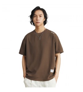 2024 Seta di Ghiaccio T-Shirt Girocollo Ricamo Sciolto Uomini - SD6363