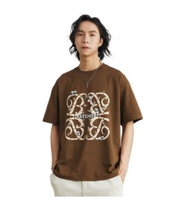 2024 Sottile e Leggero T-Shirt Retro Senso Progettuale Stampate Uomini - FC818