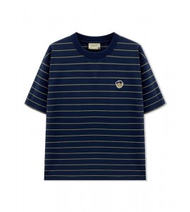 2024 A Righe T-Shirt Ricamo Girocollo Sciolto Tempo Libero Uomini - ZW0659-1